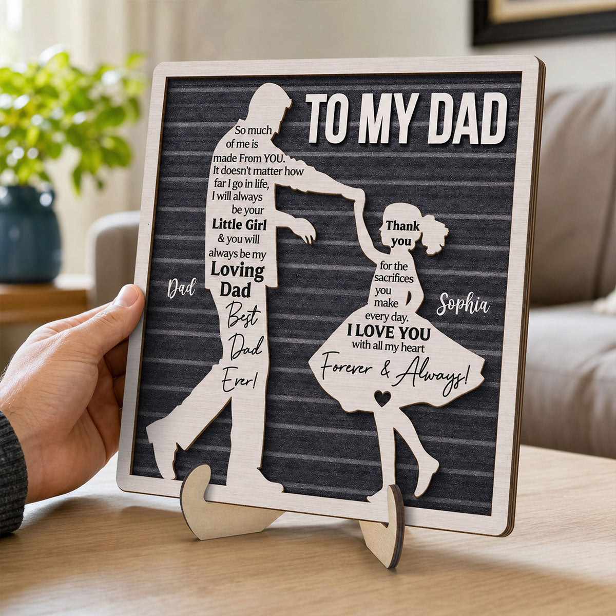 I Will Always Be Your Little Girl Father & Daughter Dancing - Personalized 2-Layered Wooden Plaque - Sentimental Gift For Dad From Daughter