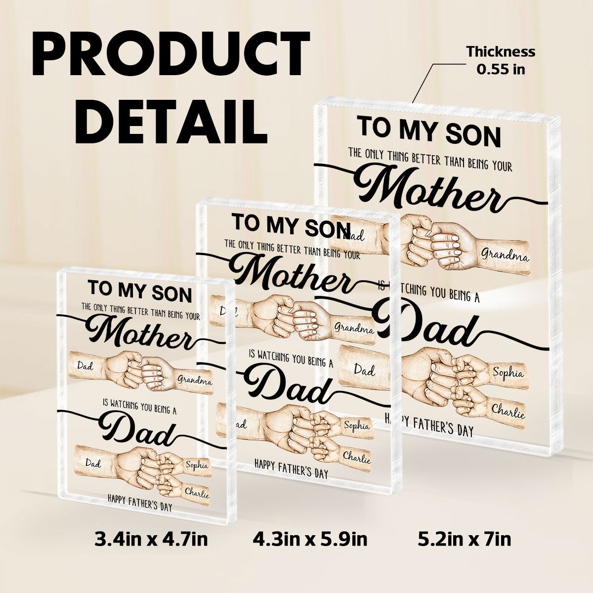 The Only Thing Better Than Being Your Mother Fist Bump Personalized Acrylic Block, gift for Son from Mom