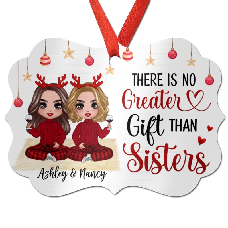 Christmas Doll Besties Sitting Personalized Christmas Ornament