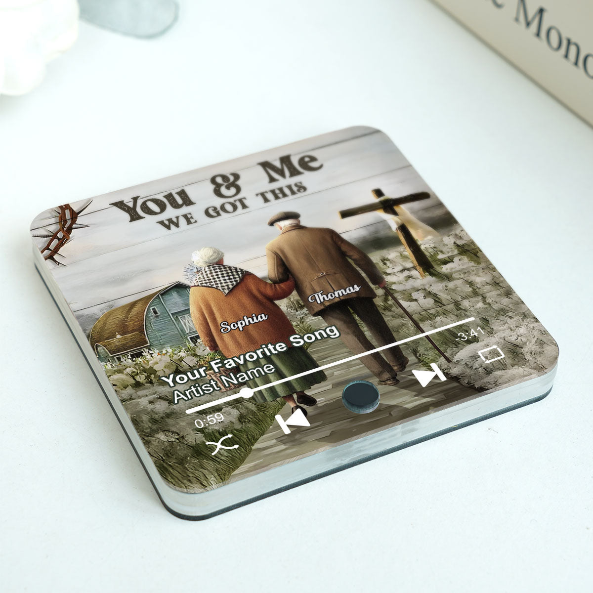 God Knew My Heart Needed You Old Couple Personalized Music Fridge Magnet, Anniversary Gift For Him, For Her