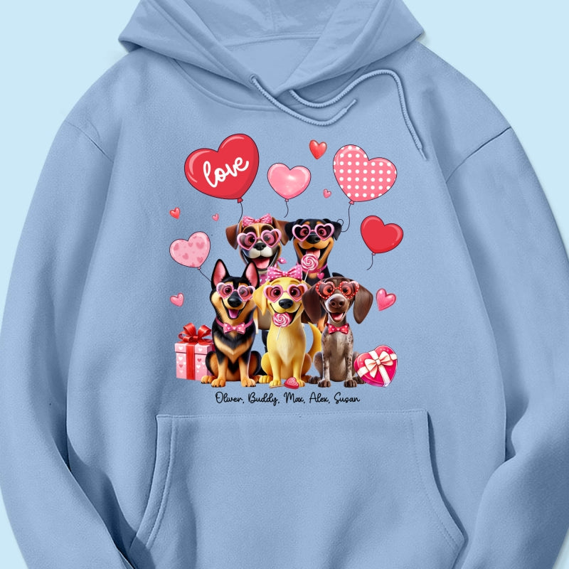 Personalized Heart Balloon Shirt For Dog Mom, 3D Cute Dogs