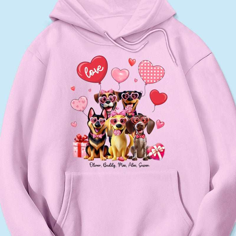 Personalized Heart Balloon Shirt For Dog Mom, 3D Cute Dogs