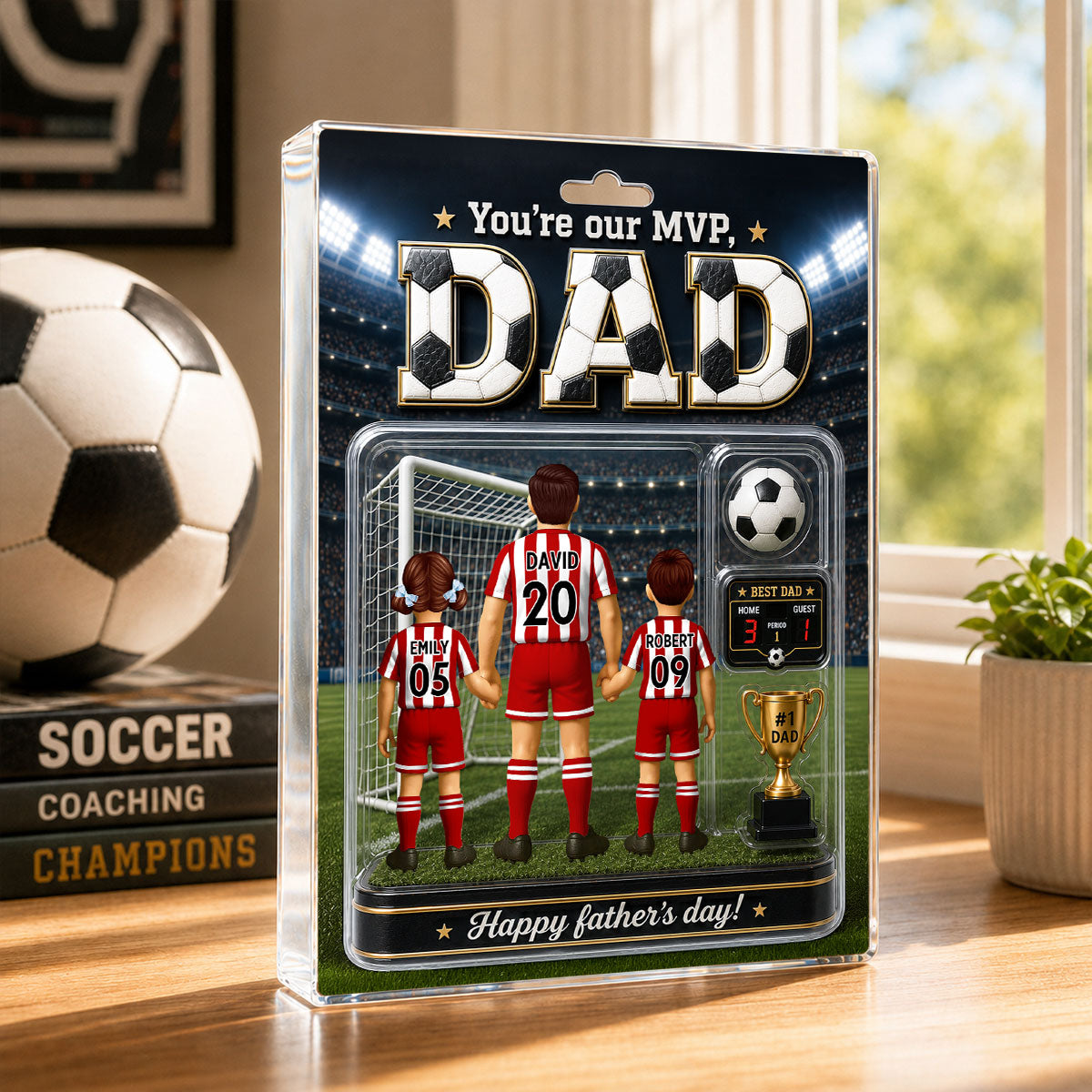 You Are Our MVP Soccer Dad, Custom Action Figure - Personalized Acrylic Block Plaque - Gift for Dad, Husband