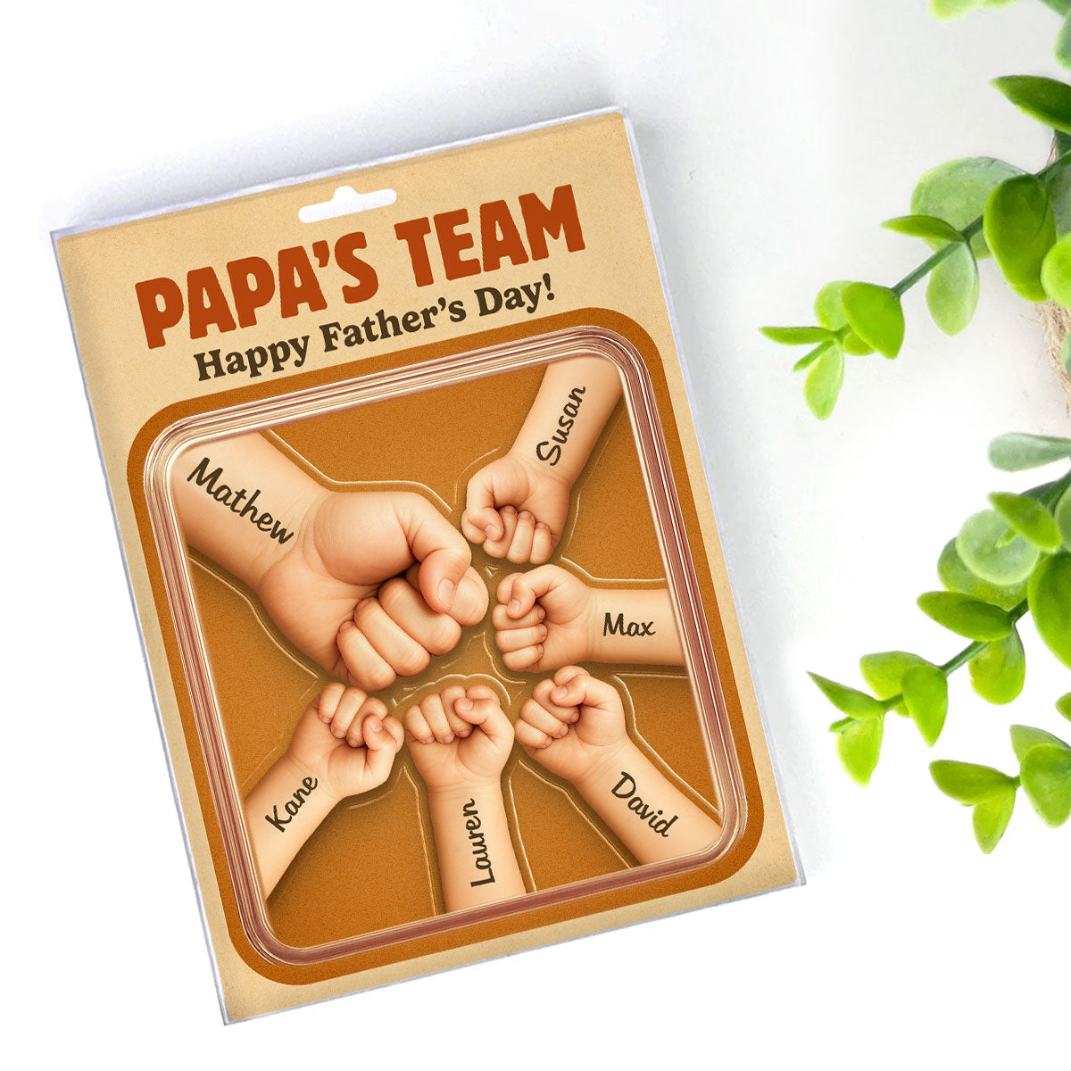 Daddy Team Fist Bump Custom Figure Personalized Acrylic Block Plaque, gift