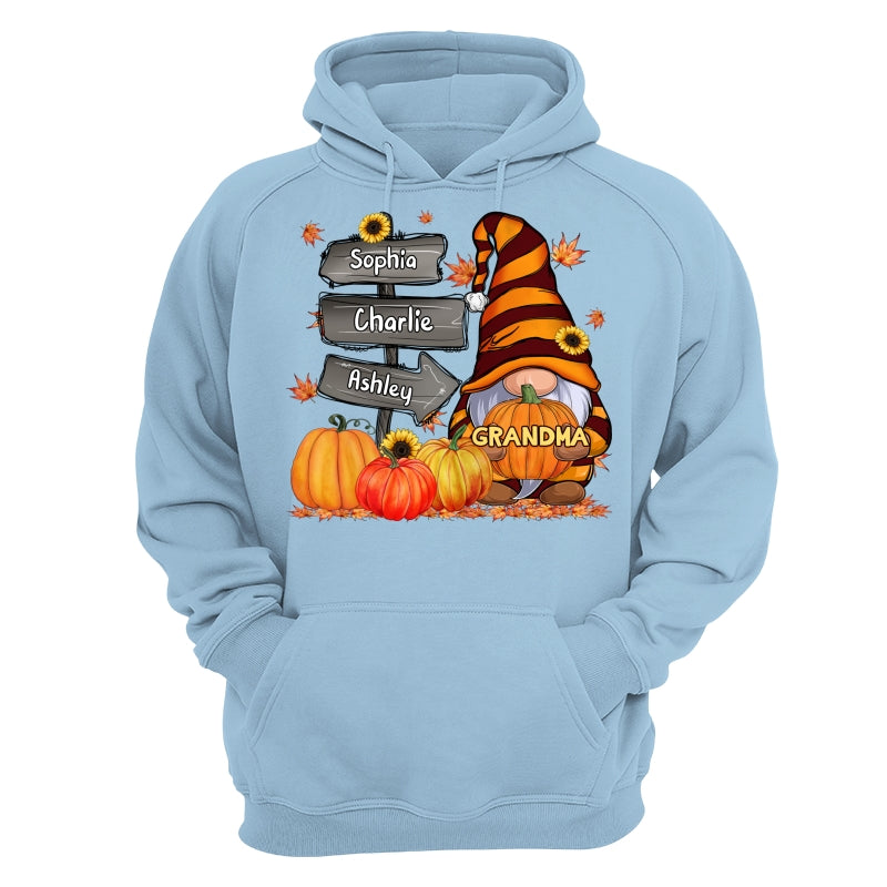 Grandma Mom Gnome Direction Sign Pumpkins Personalized Shirt