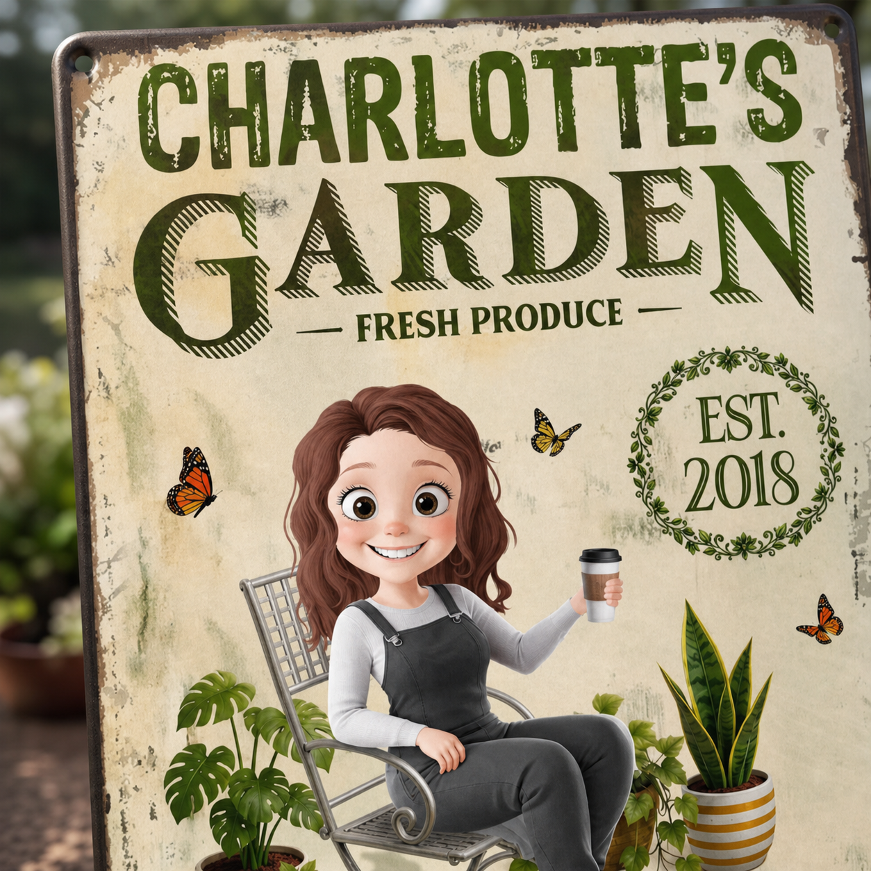 Custom Home Decor Metal Sign - Personalized Birthday Garden Gifts For Gardeners - My Little Green Paradise