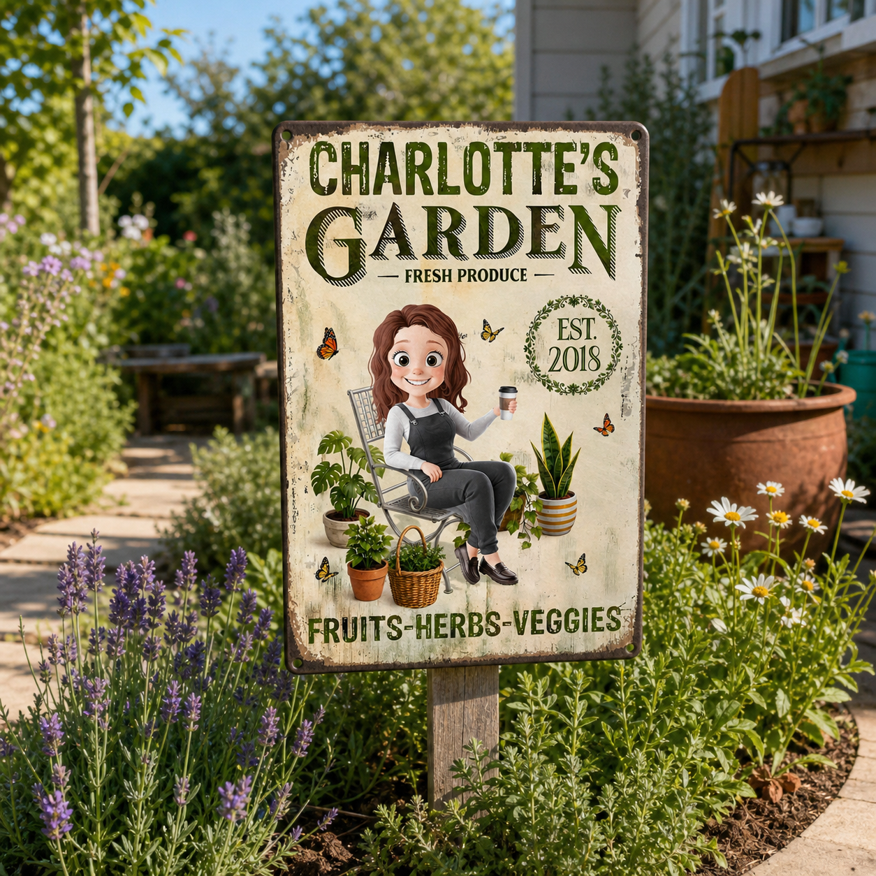 Custom Home Decor Metal Sign - Personalized Birthday Garden Gifts For Gardeners - My Little Green Paradise