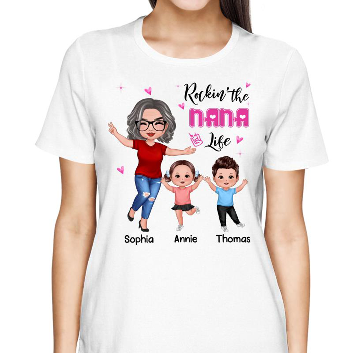 Rockin‘ Grandma Life Happy Doll Personalized Shirt