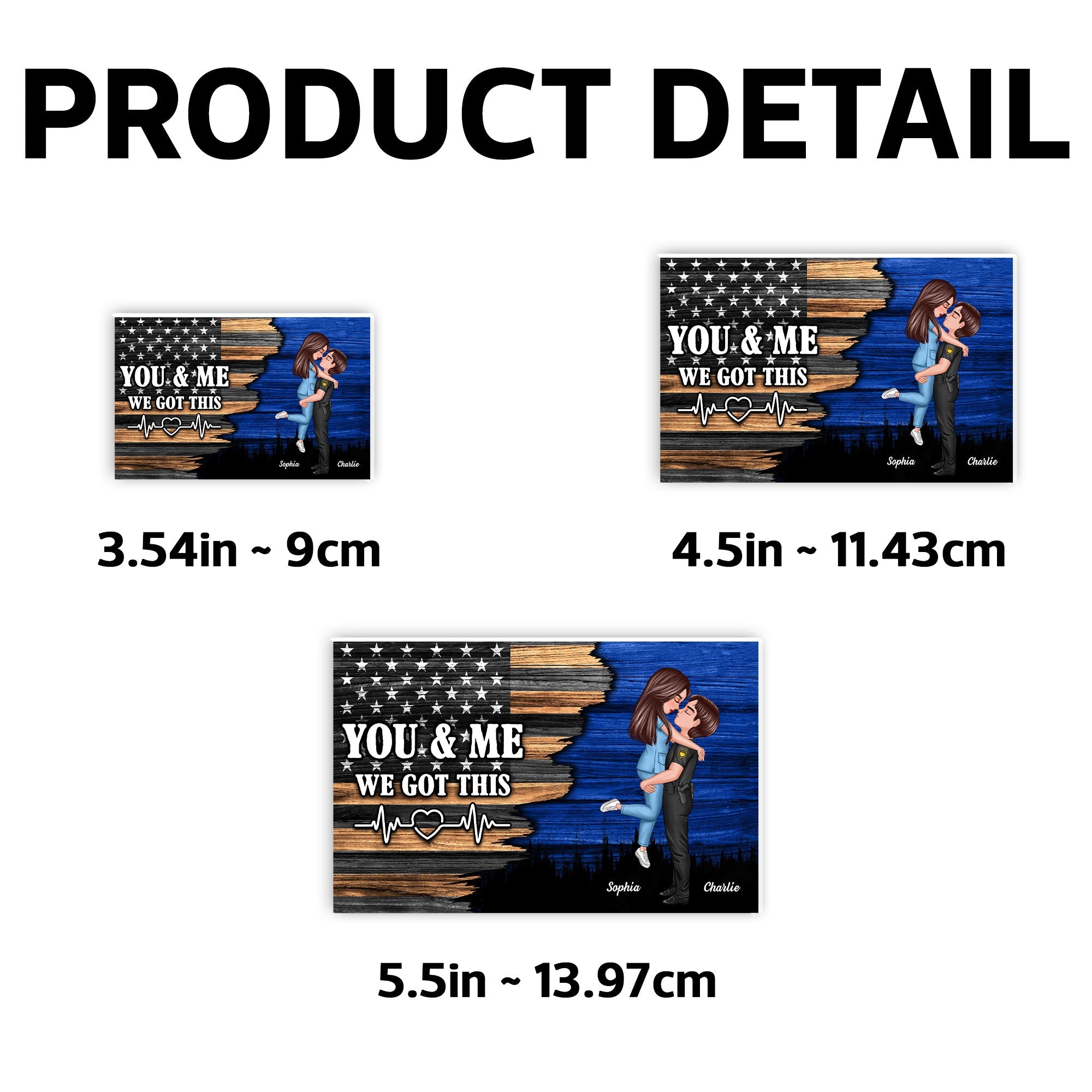 Hero Couple Hugging Kissing Half Flag Gift by Occupation Gift For Her Gift For Him Personalized Acrylic Fridge Magnet