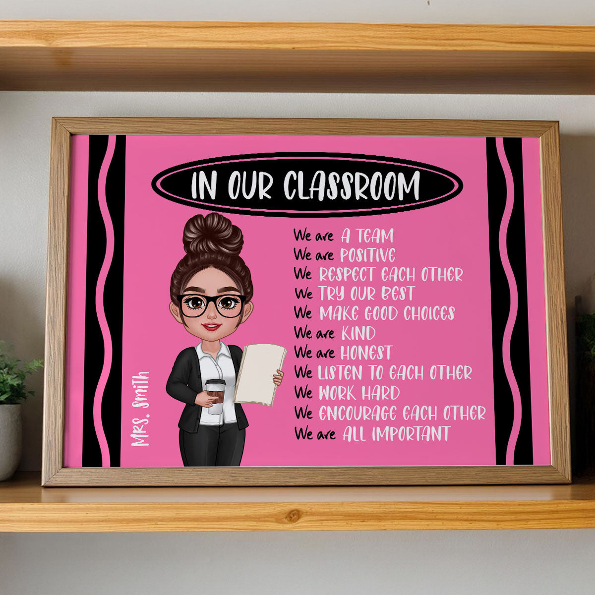 Teacher Crayon Pattern In Our Classroom Personalized Poster