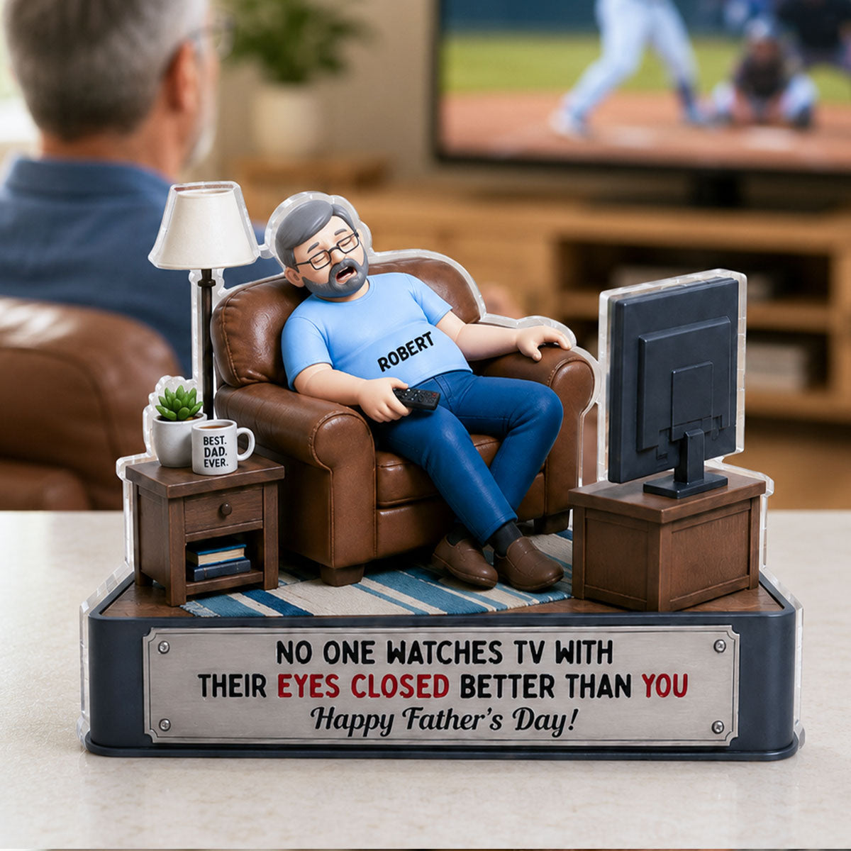 No One Watches TV Better Than You - Personalized Acrylic Block Plaque - Funny Gift for Dad, Grandpa, Husband
