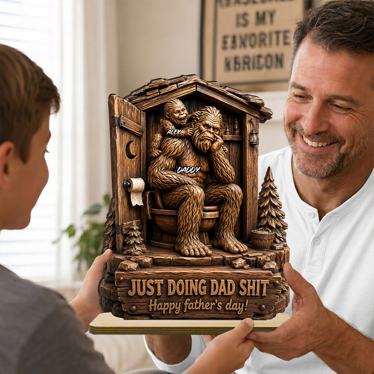 Just Doing Dad Sh*t - Personalized 2-Layered Wooden Plaque - Gift for Dad, Husband