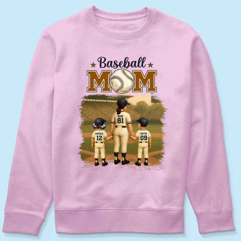 Retro Vintage Baseball Mom Personalized Shirt
