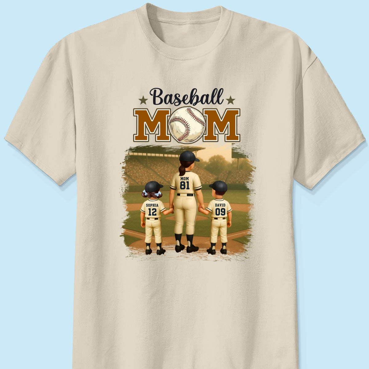 Retro Vintage Baseball Mom Personalized Shirt