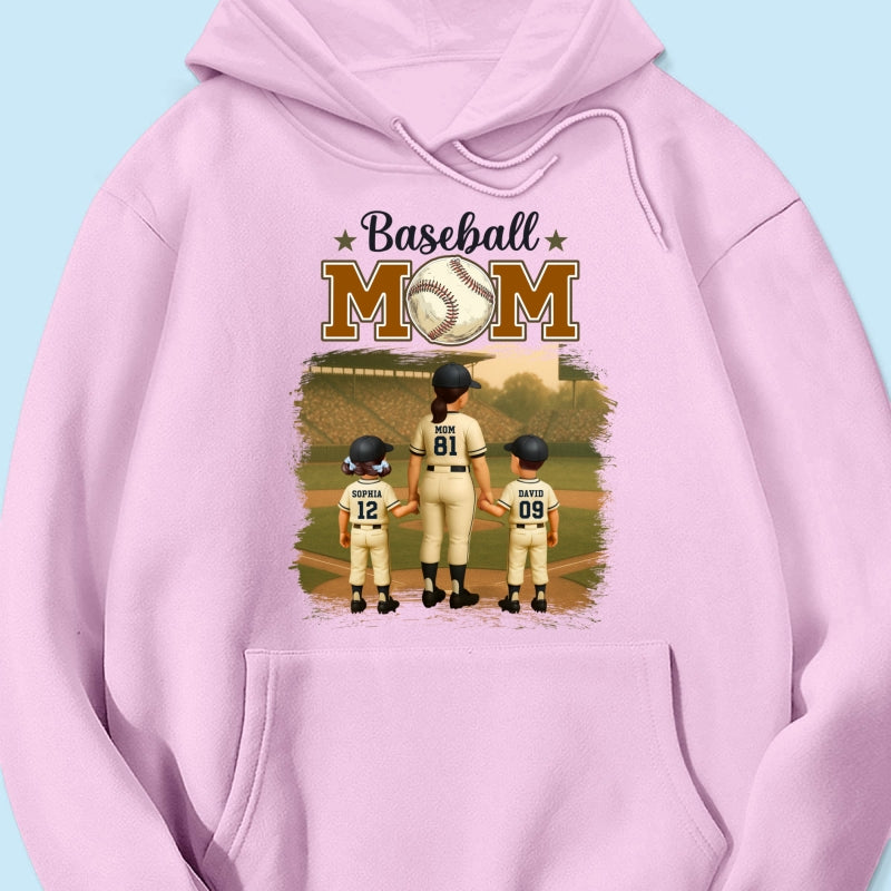 Retro Vintage Baseball Mom Personalized Shirt