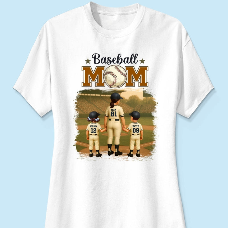 Retro Vintage Baseball Mom Personalized Shirt