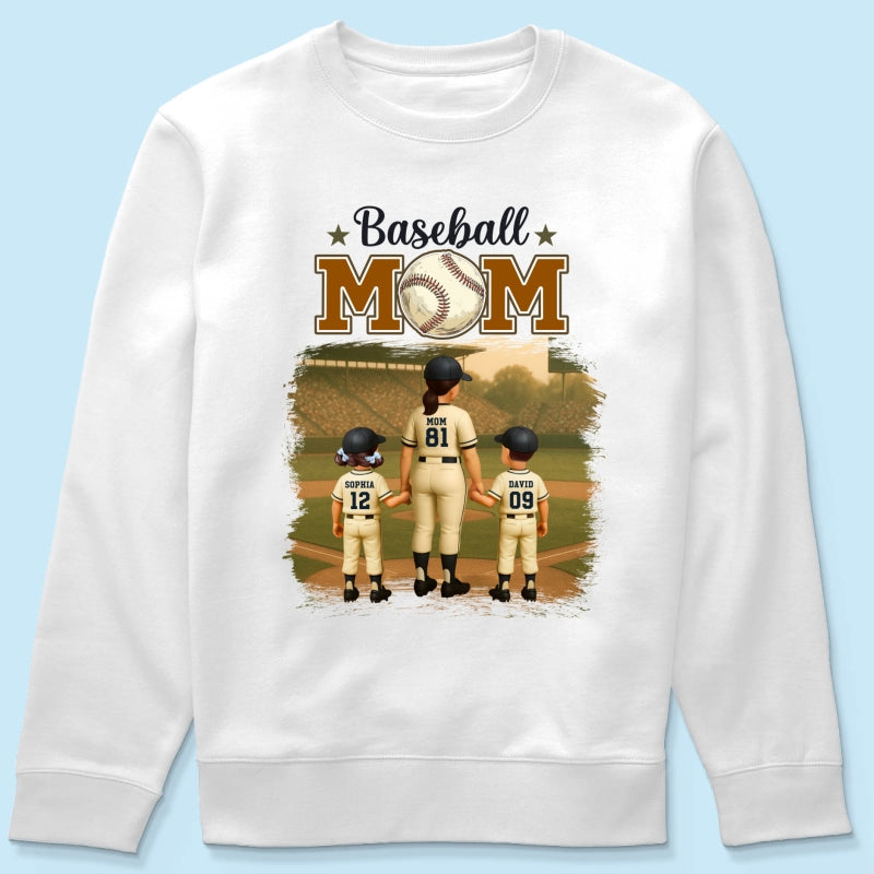 Retro Vintage Baseball Mom Personalized Shirt