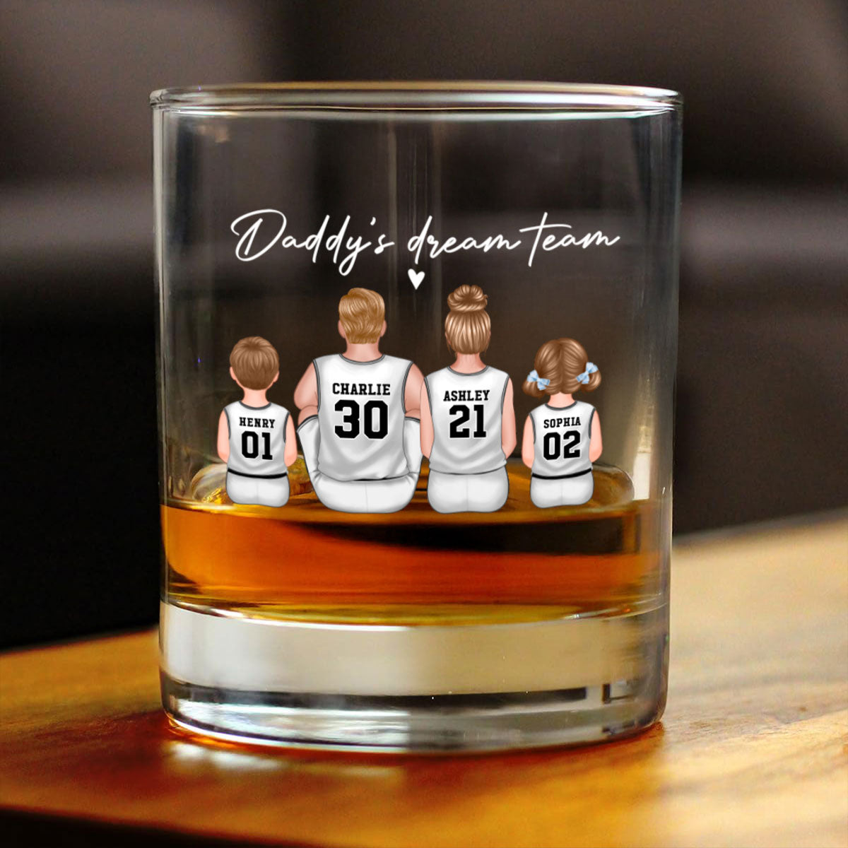 Basketball Dream Team Personalized Wine Glass Thoughtful Gift for Dad and Home Decor