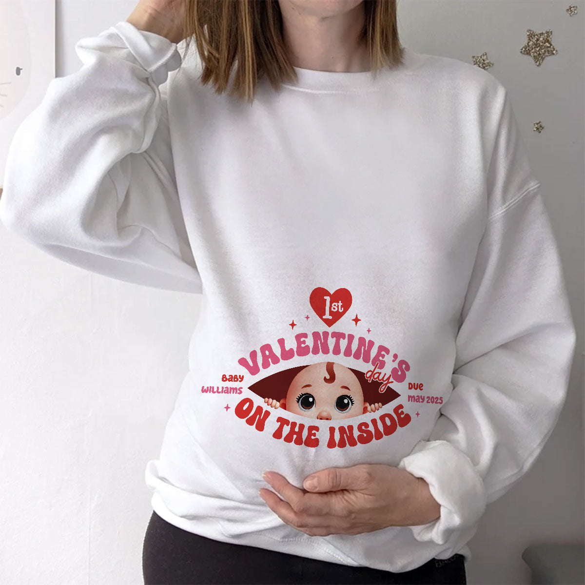 Baby's First On The Inside Personalized Shirt, Custom Pregnancy Reveal Shirt, Expecting Mom