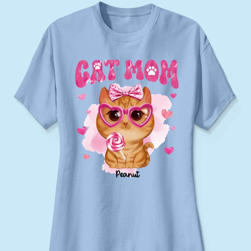 Watercolor Cute Cats Cat Mom Personalized Shirt, Gift For Cat Lovers, Cat Moms
