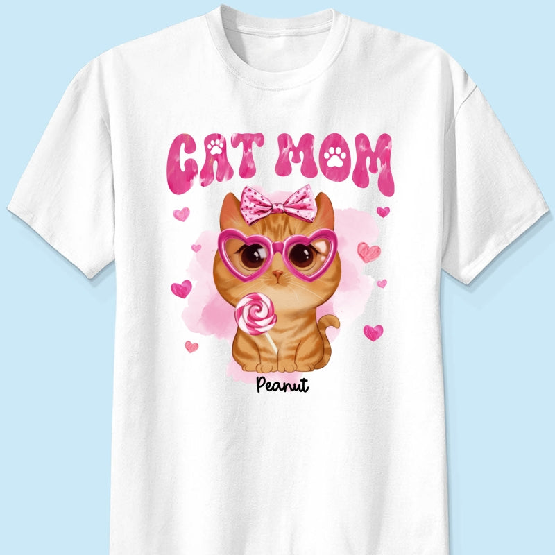 Watercolor Cute Cats Cat Mom Personalized Shirt, Gift For Cat Lovers, Cat Moms