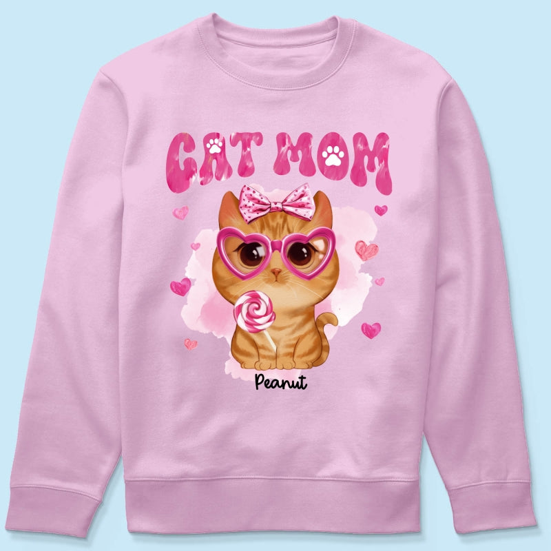 Watercolor Cute Cats Cat Mom Personalized Shirt, Gift For Cat Lovers, Cat Moms