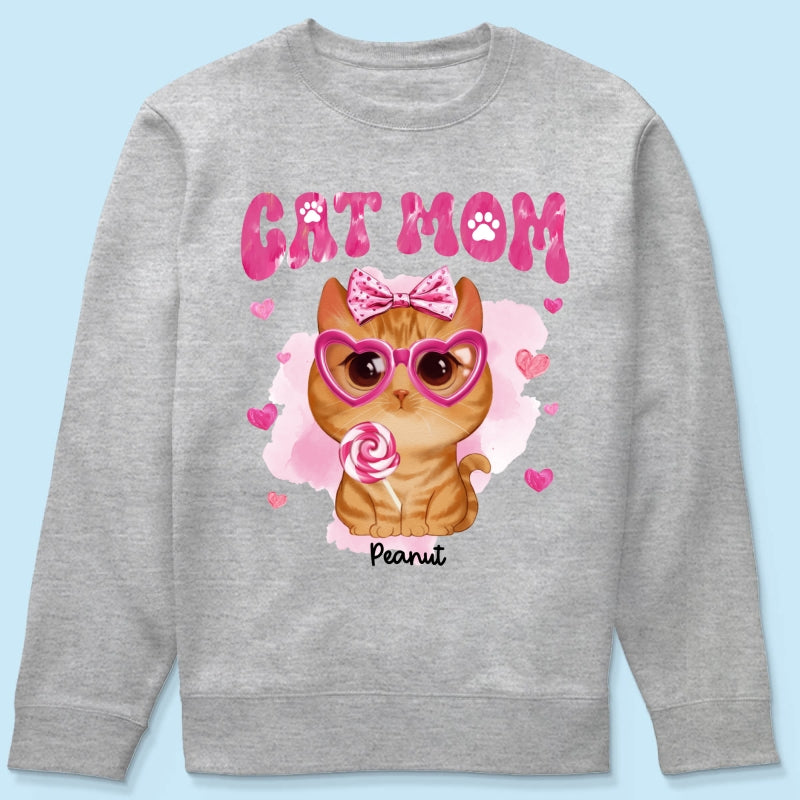 Watercolor Cute Cats Cat Mom Personalized Shirt, Gift For Cat Lovers, Cat Moms