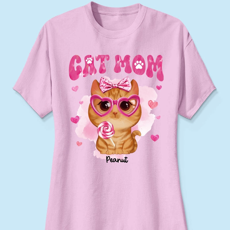 Watercolor Cute Cats Cat Mom Personalized Shirt, Gift For Cat Lovers, Cat Moms