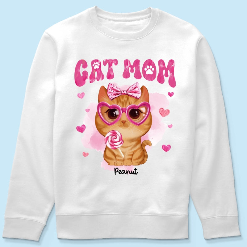 Watercolor Cute Cats Cat Mom Personalized Shirt, Gift For Cat Lovers, Cat Moms
