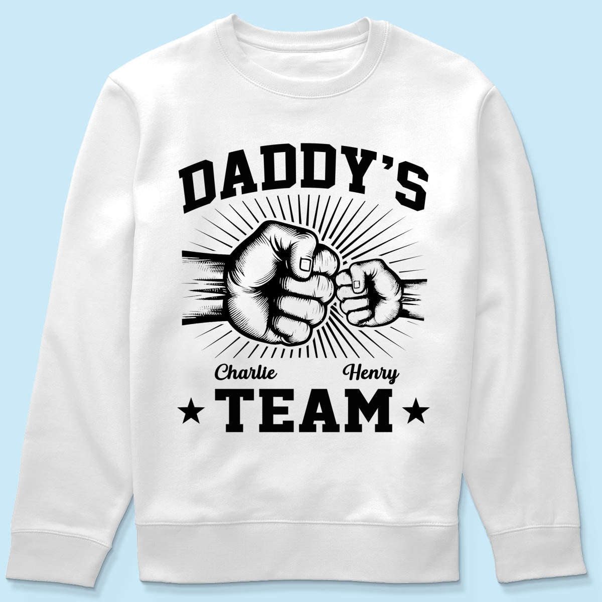 Daddy‘s Team Fist Bump Gift For Dad Personalized Shirt
