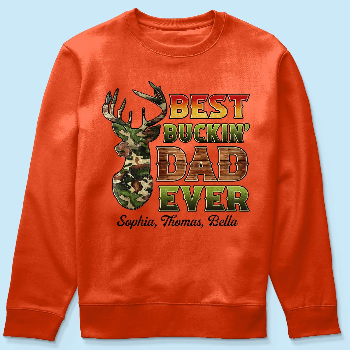 Best Buckin‘ Dad Hunting Camouflage Personalized Shirt