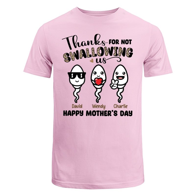 Little Cute Kids Thanks For Not Swallowing Us Happy Mother‘s Day Funny Personalized Shirt
