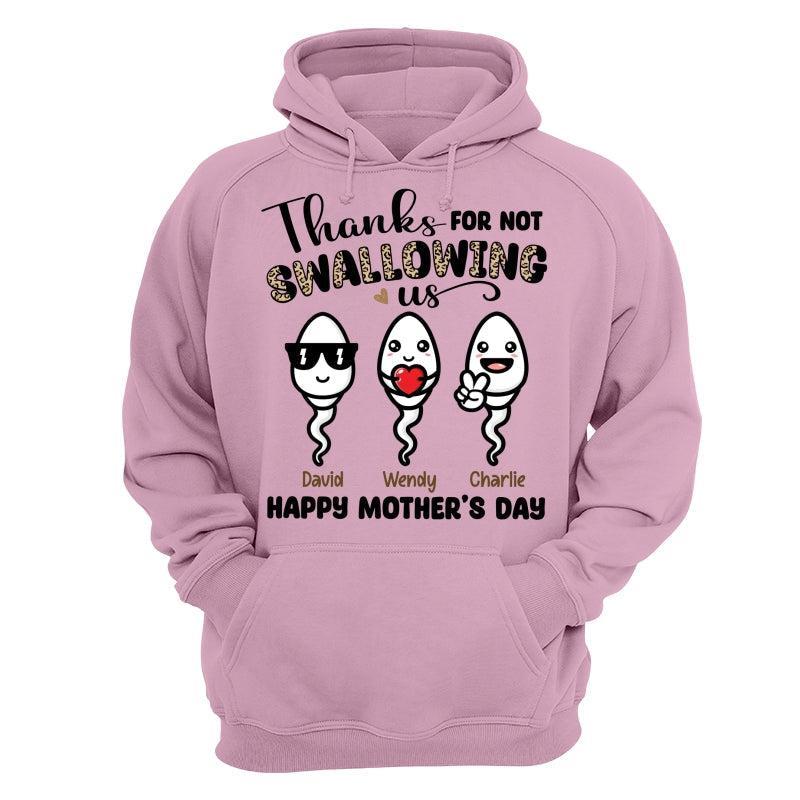 Little Cute Kids Thanks For Not Swallowing Us Happy Mother‘s Day Funny Personalized Shirt