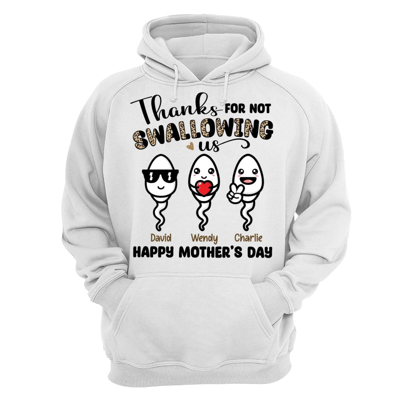 Little Cute Kids Thanks For Not Swallowing Us Happy Mother‘s Day Funny Personalized Shirt