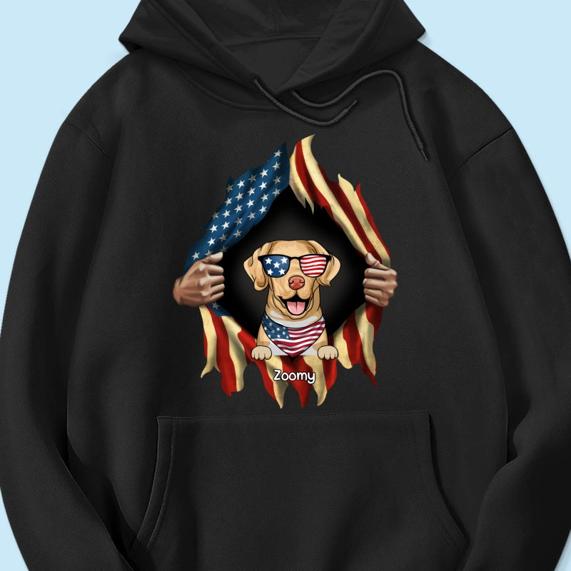 Dog Lovers Hands Ripping Nation Flag Personalized Shirt