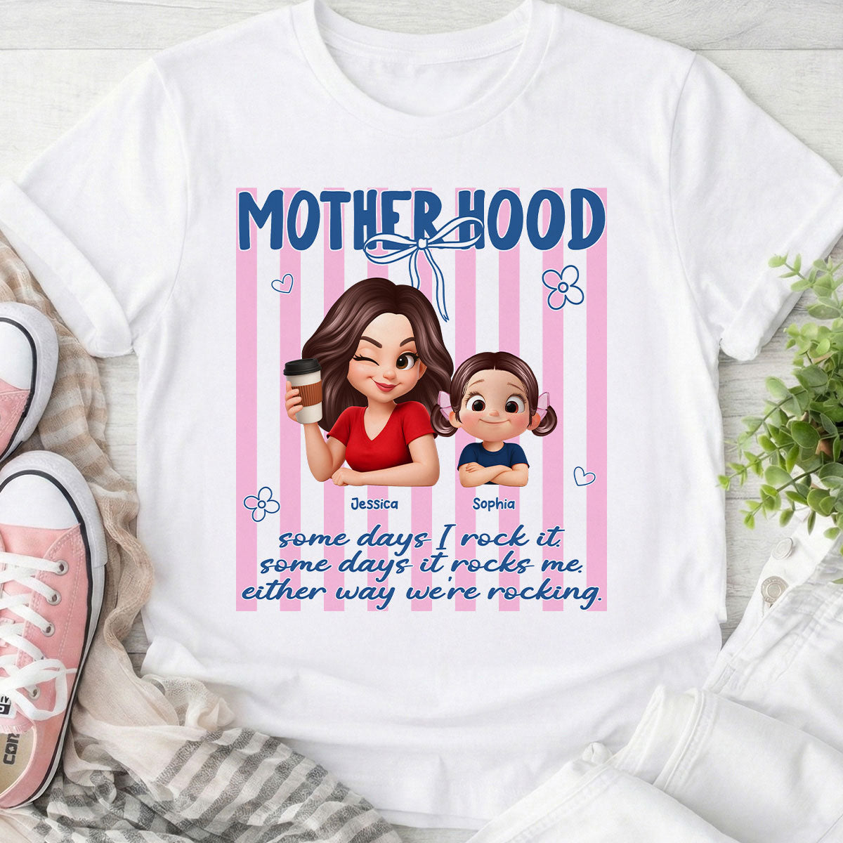 Rockin' the Motherhood - Personalized Shirt - Mother's Day Gift for Mom, Wife