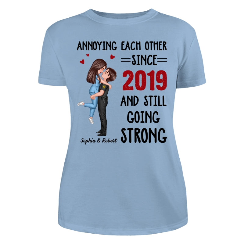 Annoying Each Other Couple Valentine‘s Day Gifts by Occupation Gift For Her Gift For Him Firefighter, Nurse, Police Officer Personalized Shirt