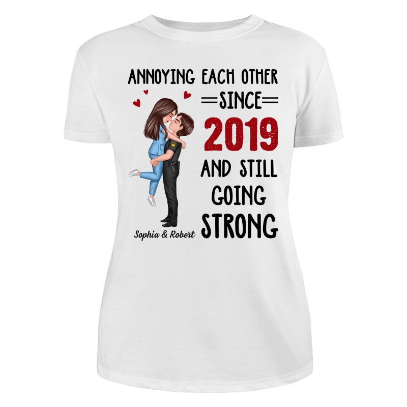 Annoying Each Other Couple Valentine‘s Day Gifts by Occupation Gift For Her Gift For Him Firefighter, Nurse, Police Officer Personalized Shirt