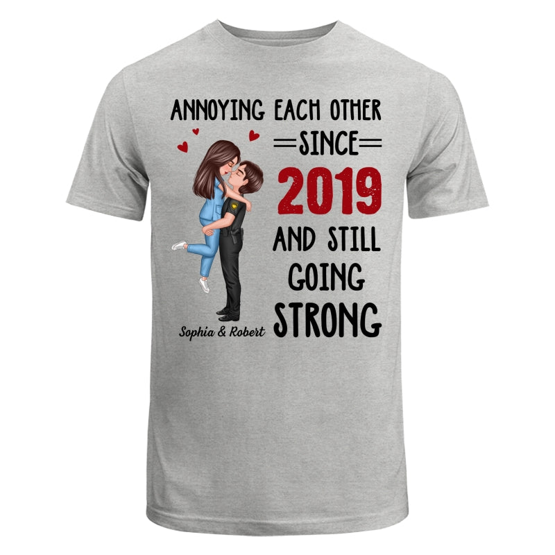 Annoying Each Other Couple Valentine‘s Day Gifts by Occupation Gift For Her Gift For Him Firefighter, Nurse, Police Officer Personalized Shirt