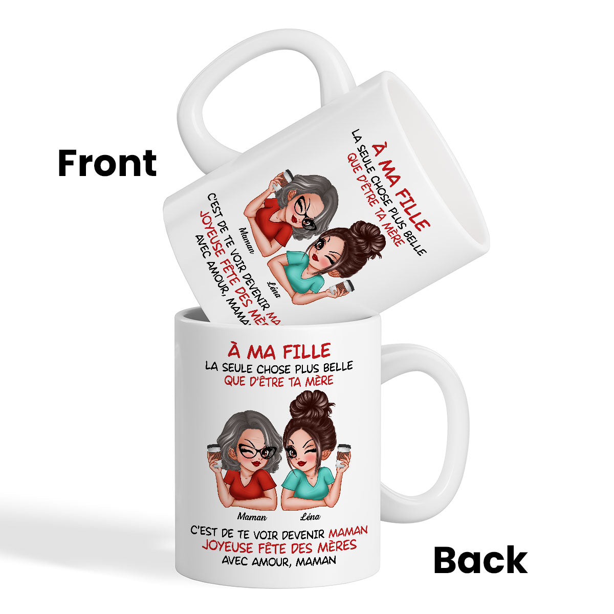 ma fille – Te voir tre maman – Mug personnalis – Cadeau de Fte des Mres pour ma fille