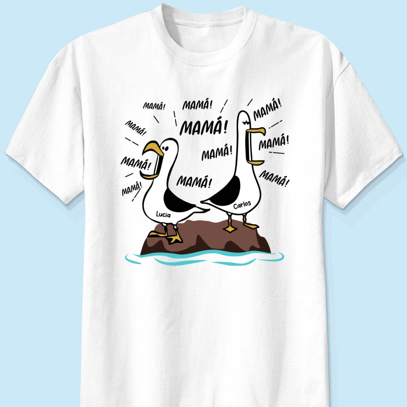 Gaviota Mam Mam Mam - Camiseta Personalizada - Regalo Divertido del Da de la Madre para Mam