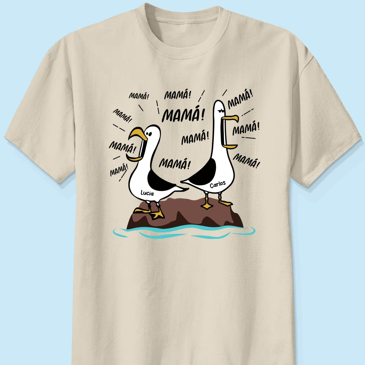 Gaviota Mam Mam Mam - Camiseta Personalizada - Regalo Divertido del Da de la Madre para Mam