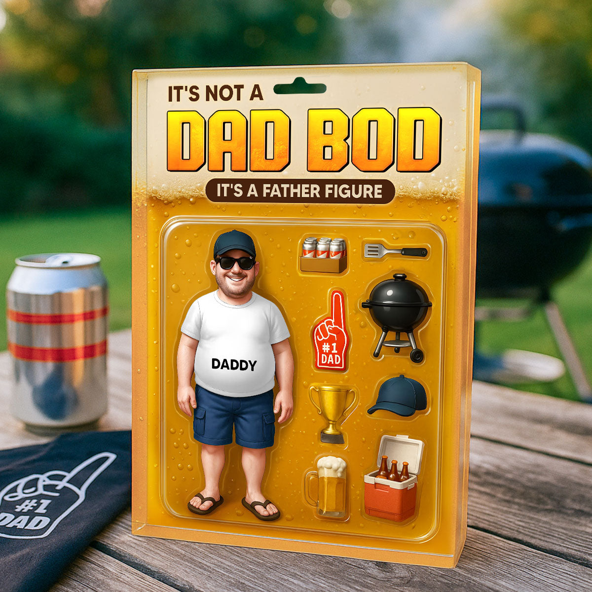 It's Not A Dad Bod, Father Figure Personalized Acrylic Block Plaque, Funny gift