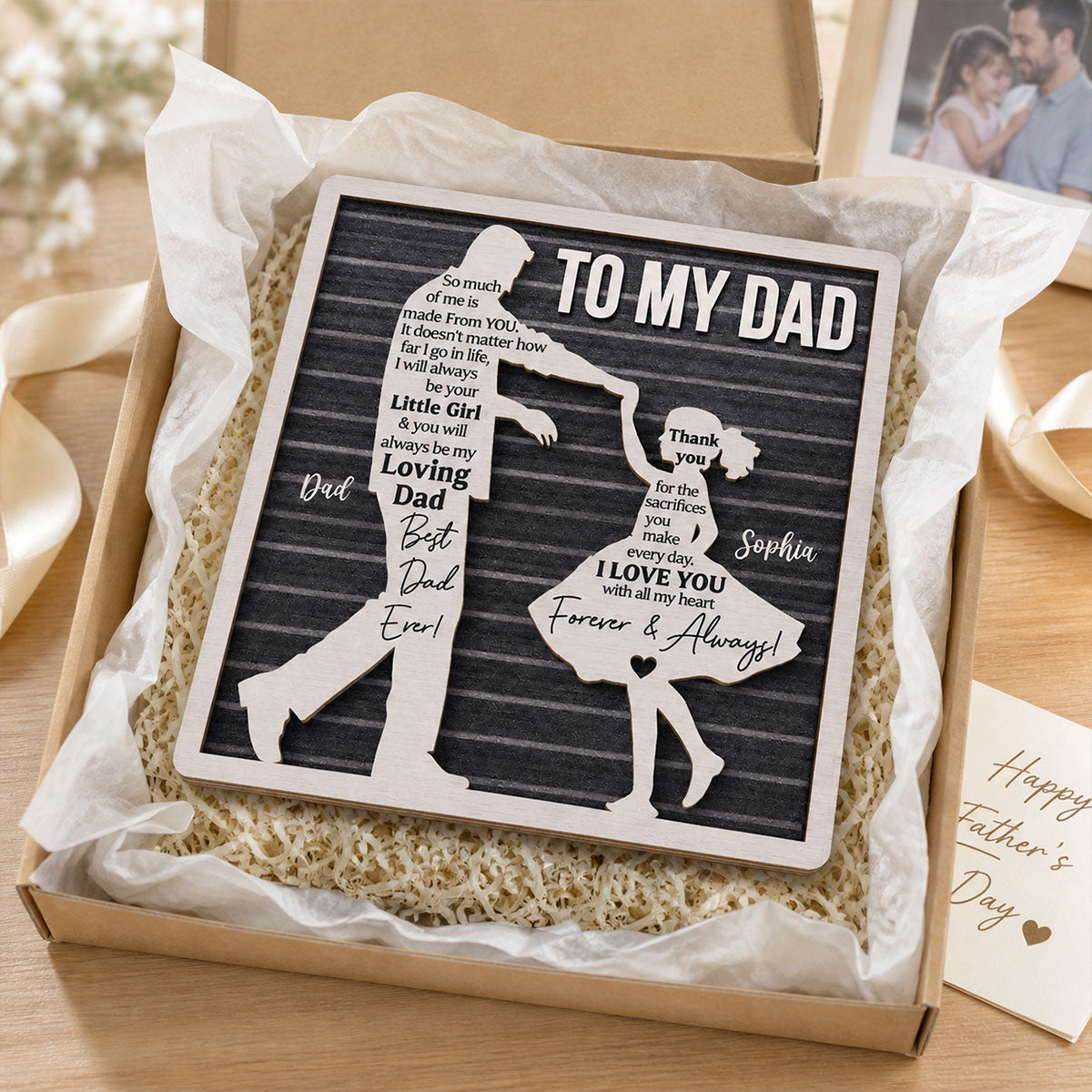 I Will Always Be Your Little Girl Father & Daughter Dancing - Personalized 2-Layered Wooden Plaque - Sentimental Gift For Dad From Daughter