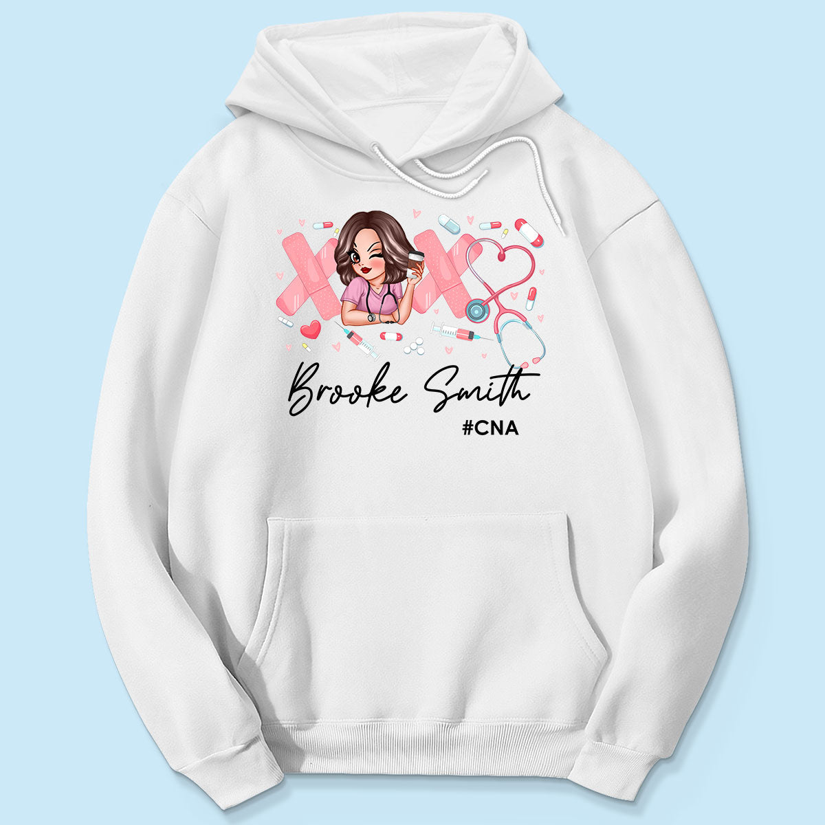 Pink Coquette XOXO Nurse Personalized Shirt, Birthday Gift For Nurse Wife, Girlfriend, Bestie