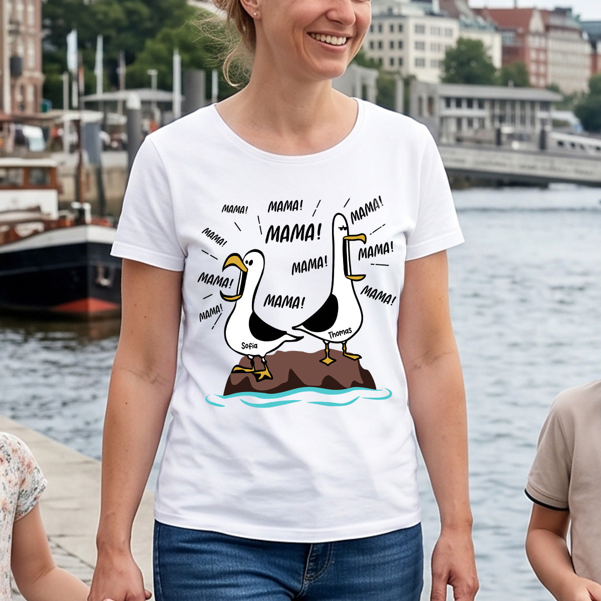Mwen-Mama Mama! Mama! Mama! - Personalisiertes Shirt - Lustiges Muttertagsgeschenk fr Mutter
