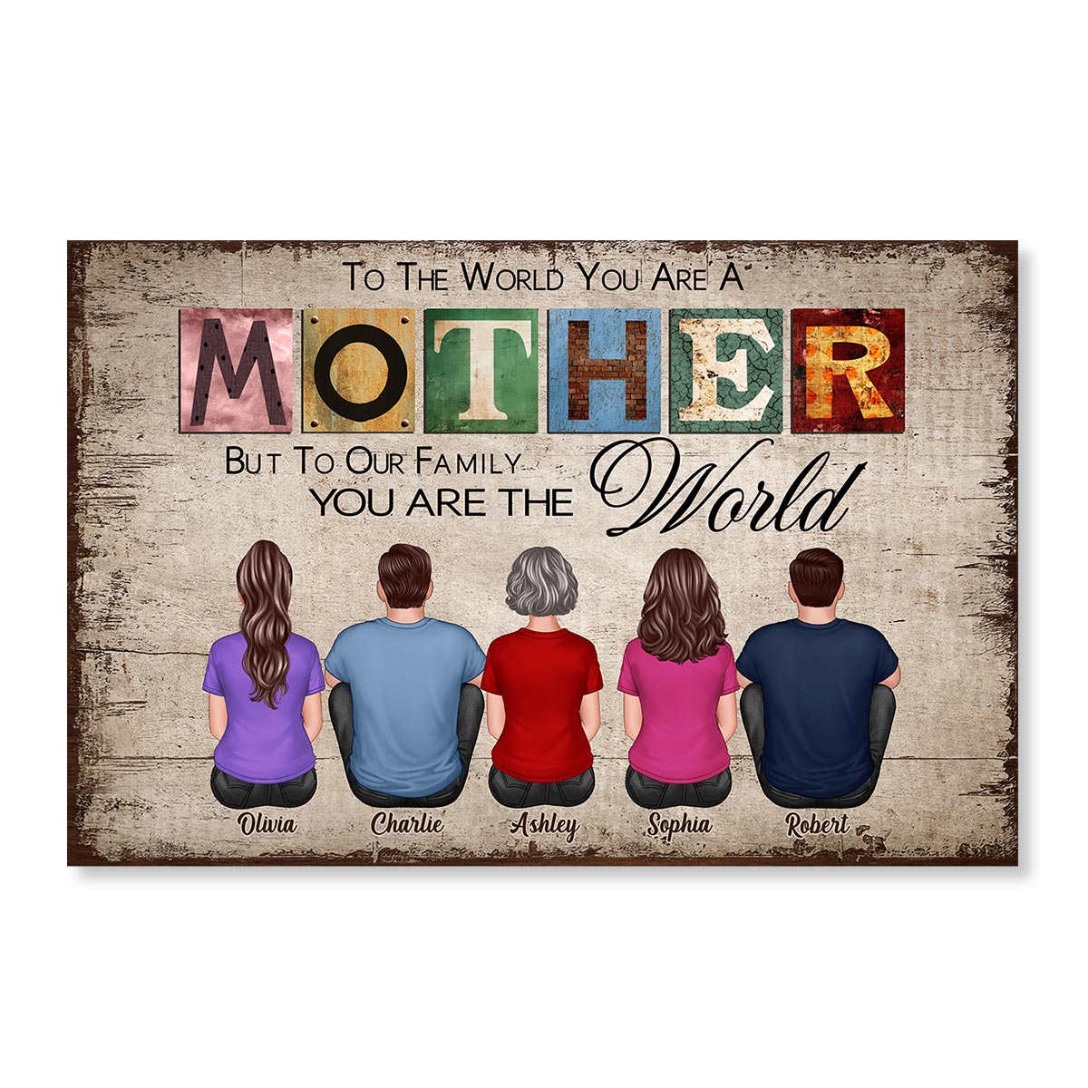 To The World You Are A Mother Gift For Mom Personalized Horizontal Poster