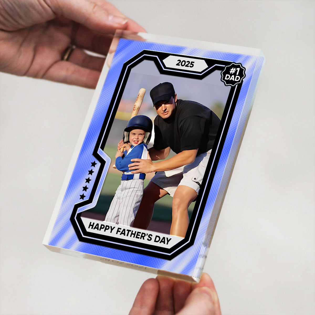 Premium Baseball Card Personalized Acrylic Block Plaque, Gift for Dads, Gift for Husband