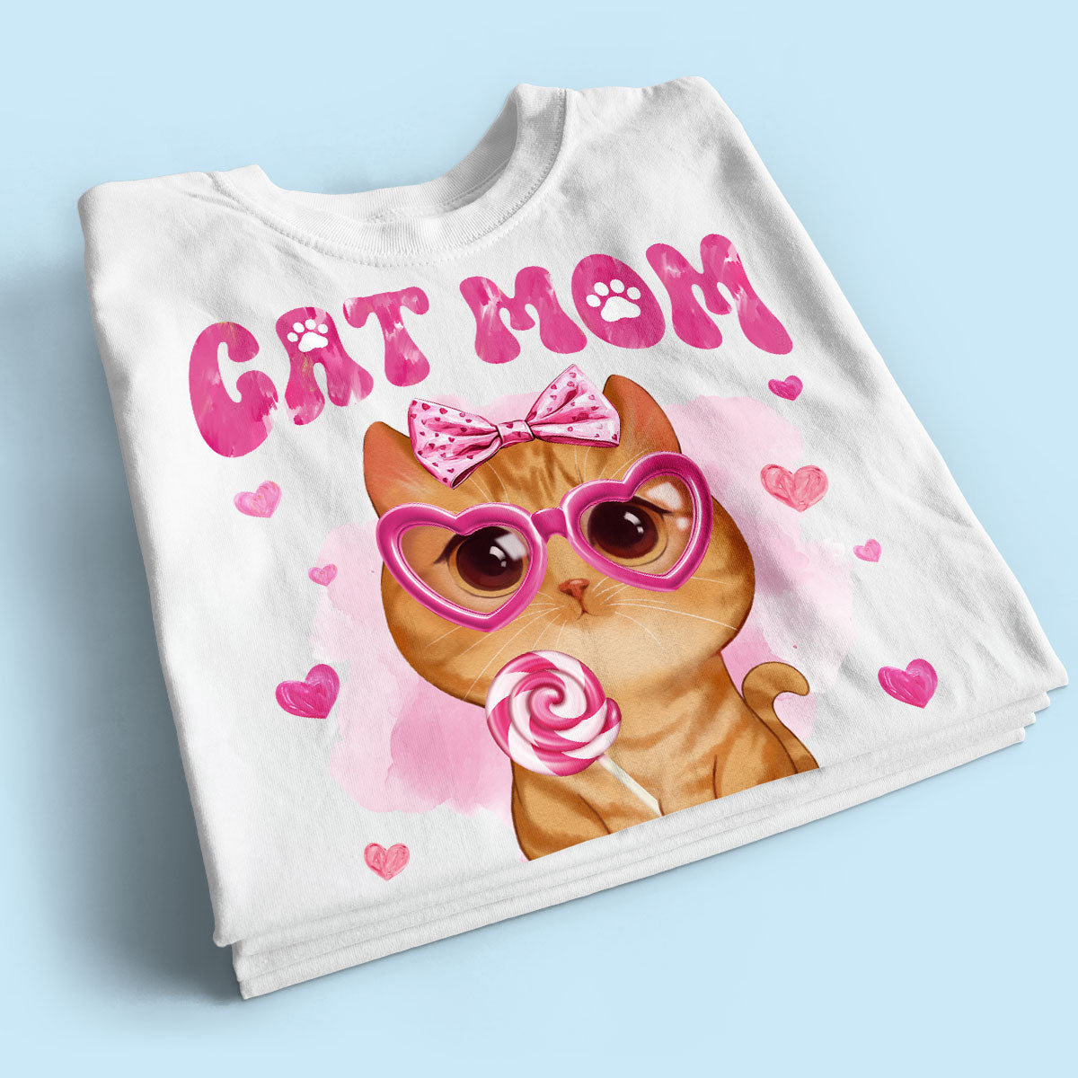 Watercolor Cute Cats Cat Mom Personalized Shirt, Gift For Cat Lovers, Cat Moms
