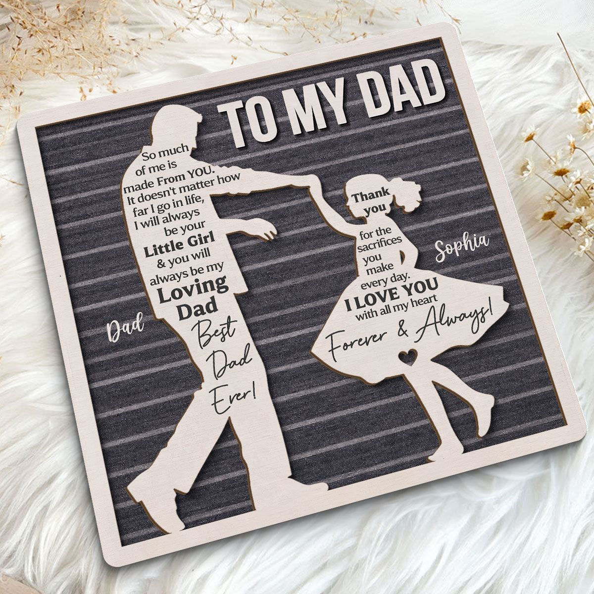 I Will Always Be Your Little Girl Father & Daughter Dancing - Personalized 2-Layered Wooden Plaque - Sentimental Gift For Dad From Daughter